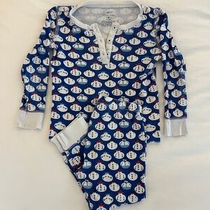 Roller Rabbit Blue Snowman Pajama Set